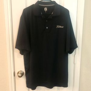 EUC Men's Large FJ Titleist Navy Blue golf Polo shirt